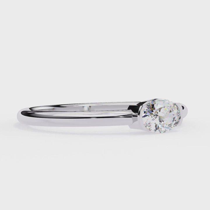 Oval Solitaire Diamond Ring